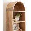 image:imageKate and Laurel Hutton Modern Tall Capsule Wall Shelf 13 x 33 Light Natural Slim Round Oval Wall Shelves for Above Toilet Bathroom Storage or Cute Nursery Shelving