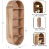 image:imageKate and Laurel Hutton Modern Tall Capsule Wall Shelf 13 x 33 Light Natural Slim Round Oval Wall Shelves for Above Toilet Bathroom Storage or Cute Nursery Shelving