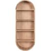 image:imageKate and Laurel Hutton Modern Tall Capsule Wall Shelf 13 x 33 Light Natural Slim Round Oval Wall Shelves for Above Toilet Bathroom Storage or Cute Nursery Shelving
