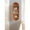 image:imageKate and Laurel Hutton Modern Tall Capsule Wall Shelf 13 x 33 Light Natural Slim Round Oval Wall Shelves for Above Toilet Bathroom Storage or Cute Nursery Shelving