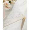 image:imageKate and Laurel Lemaire Modern Square Marble Drink Table 12 x 12 x 24 White Marble and Gold Natural Marble Martini Table for Use as Small Plant Stand or Mini Nightstand
