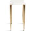 image:imageKate and Laurel Lemaire Modern Square Marble Drink Table 12 x 12 x 24 White Marble and Gold Natural Marble Martini Table for Use as Small Plant Stand or Mini Nightstand