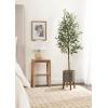 image:imageKate and Laurel Oliveira Faux Olive Tree with Gavri Metal Planter Pot 55 FT White and Rustic Brown Potted Artificial Olive Plant Tree with Realistic Foliage and Moss Fake Plant Living Room DecorPewterRustic Brown