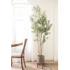 image:imageKate and Laurel Oliveira Faux Olive Tree with Gavri Metal Planter Pot 55 FT White and Rustic Brown Potted Artificial Olive Plant Tree with Realistic Foliage and Moss Fake Plant Living Room DecorPewterRustic Brown