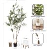image:imageKate and Laurel Oliveira Faux Olive Tree with Gavri Metal Planter Pot 55 FT White and Rustic Brown Potted Artificial Olive Plant Tree with Realistic Foliage and Moss Fake Plant Living Room DecorWhiteRustic Brown