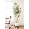 image:imageKate and Laurel Oliveira Faux Olive Tree with Gavri Metal Planter Pot 55 FT White and Rustic Brown Potted Artificial Olive Plant Tree with Realistic Foliage and Moss Fake Plant Living Room DecorWhiteRustic Brown