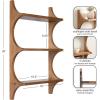 image:imageKate and Laurel Scarlotte Modern Scalloped ThreeTier Wall Shelf 18 x 6 x 30 White Decorative Over the Toilet Shelf for Use as Bathroom Storage or Living Room Display ShelvingRustic Brown