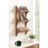 image:imageKate and Laurel Scarlotte Modern Scalloped ThreeTier Wall Shelf 18 x 6 x 30 White Decorative Over the Toilet Shelf for Use as Bathroom Storage or Living Room Display ShelvingRustic Brown