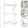 image:imageKate and Laurel Scarlotte Modern Scalloped ThreeTier Wall Shelf 18 x 6 x 30 White Decorative Over the Toilet Shelf for Use as Bathroom Storage or Living Room Display ShelvingWhite