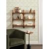 image:imageKate and Laurel Scarlotte Modern Scalloped ThreeTier Wall Shelf 18 x 6 x 30 White Decorative Over the Toilet Shelf for Use as Bathroom Storage or Living Room Display ShelvingRustic Brown