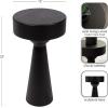 image:imageKate and Laurel Solbrett Modern Sophisticated Round Side Table 12 x 12 x 22 Black Sculptural Living Room End Table with Unique Pedestal Table Design for Use as Bedroom Nightstand