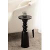 image:imageKate and Laurel Tirollo Modern Round Drink Table 10 x 10 x 22 Walnut Brown Living Room Accent Pedestal Table with Turned Base for Use as Indoor Plant StandBlack