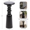 image:imageKate and Laurel Tirollo Modern Round Drink Table 10 x 10 x 22 Walnut Brown Living Room Accent Pedestal Table with Turned Base for Use as Indoor Plant StandBlack