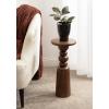image:imageKate and Laurel Tirollo Modern Round Drink Table 10 x 10 x 22 Walnut Brown Living Room Accent Pedestal Table with Turned Base for Use as Indoor Plant StandWalnut Brown