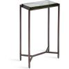 image:imageKate and Laurel Aguilar Modern Glam Slim Side Table 12 x 7 x 22 Green Glass and Bronze Decorative Narrow End Table for Use as Skinny Bedroom Nightstand or Living Room Accent