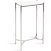 image:imageKate and Laurel Aguilar Modern Glam Slim Side Table 12 x 7 x 22 White Marble and Silver Decorative Narrow End Table for Use as Skinny Bedroom Nightstand or Living Room Mini TableSilverWhite