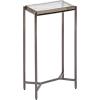 image:imageKate and Laurel Aguilar Modern Glam Slim Side Table 12 x 7 x 22 White Marble and Silver Decorative Narrow End Table for Use as Skinny Bedroom Nightstand or Living Room Mini TableClearPewter