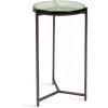 image:imageKate and Laurel Aguilar Modern Round Side Table 13 x 13 x 24 Green Glass and Bronze Circle Textured Glass End Table for Use as Living Room Accent Table or Unique Bedroom NightstandGreenBronze