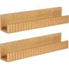 image:imageKate and Laurel Furrow Modern Wood Photo Display Ledges Set of 2 18 Inches Natural Scalloped Floating Picture Ledge Shelf Set with Lip for Use as Dorm Room Shelving or Nursery Bookshelves