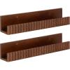 image:imageKate and Laurel Furrow Modern Wood Photo Display Ledges Set of 2 18 Inches Walnut Brown Scalloped Floating Picture Ledge Shelf Set with Lip for Use as Dorm Room Shelving or Nursery Bookshelves