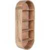image:imageKate and Laurel Hutton Modern Tall Capsule Wall Shelf 13 x 33 Light Natural Slim Round Oval Wall Shelves for Above Toilet Bathroom Storage or Cute Nursery Shelving