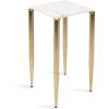 image:imageKate and Laurel Lemaire Modern Square Marble Drink Table 12 x 12 x 24 White Marble and Gold Natural Marble Martini Table for Use as Small Plant Stand or Mini Nightstand