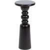 image:imageKate and Laurel Tirollo Modern Round Drink Table 10 x 10 x 22 Walnut Brown Living Room Accent Pedestal Table with Turned Base for Use as Indoor Plant StandBlack