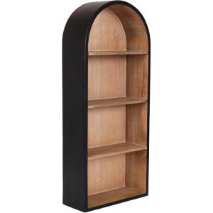 image:imageKate and Laurel Arcott Modern Tall Arched Wall Shelf 14 x 6 x 33 Light Natural Transitional Arch Wall Shelves for OvertheToilet Storage or Entryway Storage ShelfNaturalBlack