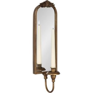 image:imageKate and Laurel Arendahl Vintage Mirrored Wall Sconce 5 x 5 x 18 Gold Antique Ornate Candlestick Holder with Mirror for Bathroom or Bedroom Wall Decor