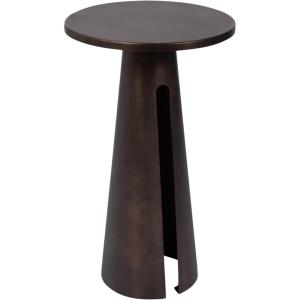 image:imageKate and Laurel Picard Modern Metal Round Side Table 14 x 14 x 24 Bronze Sculptural Circle End Table for Use as Unique Bedroom Nightstand or Pedestal Martini Table
