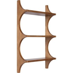 image:imageKate and Laurel Scarlotte Modern Scalloped ThreeTier Wall Shelf 18 x 6 x 30 White Decorative Over the Toilet Shelf for Use as Bathroom Storage or Living Room Display ShelvingRustic Brown