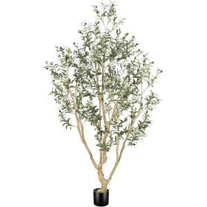 image:imageLYERSE Olive Trees Artificial Indoor  Faux Olive Tree 7ft with Olive Branches and Lifelike Fruits  Fake Olive Tree 7 Feet for Modern Home Office House Living Room Decor Indoor7ft