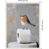 image:imageKate and Laurel Bird Standing on Toilet Paper Roll Toilet Bathroom Art Framed Canvas Wall Art by The Creative Bunch Studio 18 x 24 Sylvie Beaded White Modern Animals Bathroom Art for Wall Decor
