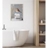 image:imageKate and Laurel Bird Standing on Toilet Paper Roll Toilet Bathroom Art Framed Canvas Wall Art by The Creative Bunch Studio 18 x 24 Sylvie Beaded White Modern Animals Bathroom Art for Wall Decor