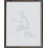 image:imageKate and Laurel Blake Fox Orange Coffee Cup Framed Printed Glass Wall Art by Viola Kreczmer 16x20 Gray Modern Animal Art for Wall