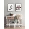 image:imageKate and Laurel Blake Fox Orange Coffee Cup Framed Printed Glass Wall Art by Viola Kreczmer 16x20 Gray Modern Animal Art for Wall