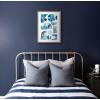 image:imageKate and Laurel Blake Mid Century Modern Fish Blue Framed Printed Glass Wall Art by Rachel Lee of My Dream Wall 18x24 Gray Colorful Abstract Coastal Wall Dcor