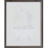 image:imageKate and Laurel Blake Mid Century Modern Llama in The Tub Framed Printed Glass Wall Art by Rachel Lee of My Dream Wall 16x20 Gray Adorable Llama Art for Wall