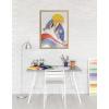 image:imageKate and Laurel Blake Modern Colorful Whales Framed Printed Glass Wall Art by Rachel Lee of My Dream Wall 18x24 Natural Decorative Nautical Themed Art Print for Wall