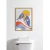 image:imageKate and Laurel Blake Modern Colorful Whales Framed Printed Glass Wall Art by Rachel Lee of My Dream Wall 18x24 Natural Decorative Nautical Themed Art Print for Wall