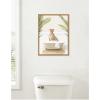 image:imageKate and Laurel Cheetah in Palms Bath Framed Canvas Wall Art by Amy Peterson 18 x 24 Sylvie Natural Whimsical Animals Tropical Bathroom Art for Wall Decor Living Room Bedroom