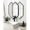 image:imageKate and Laurel Diaz Stacked Wall Mirror 28 x 27 Black Decorative Dimensional Midcentury Modern Wall Decor With Geometric Shape and Symmetrical DesignBlack