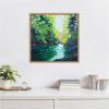 image:imageKate and Laurel Downstream Framed Canvas Wall Art by Rachel Christopoulos 22 x 22 Sylvie Natural Farmhouse Landscapes Nature Seasons Art for Wall Decor Living Room Bedroom