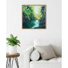 image:imageKate and Laurel Downstream Framed Canvas Wall Art by Rachel Christopoulos 22 x 22 Sylvie Natural Farmhouse Landscapes Nature Seasons Art for Wall Decor Living Room Bedroom