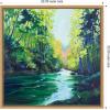 image:imageKate and Laurel Downstream Framed Canvas Wall Art by Rachel Christopoulos 22 x 22 Sylvie Natural Farmhouse Landscapes Nature Seasons Art for Wall Decor Living Room Bedroom