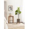 image:imageKate and Laurel Fidmont Faux Fiddle Fig Tree with Gavri Metal Planter Pot 4 FT Silver and Rustic Brown Potted Artificial Tree Indoor with Realistic Foliage and Added Moss Living Room Fake Plant4ft 7in