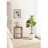 image:imageKate and Laurel Fidmont Faux Fiddle Fig Tree with Gavri Metal Planter Pot 4 FT Silver and Rustic Brown Potted Artificial Tree Indoor with Realistic Foliage and Added Moss Living Room Fake Plant3ft 11in