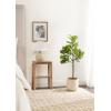 image:imageKate and Laurel Fidmont Faux Fiddle Fig Tree with Jia Curved Planter Pot 4 FT Cream Potted Artificial Tree Indoor with Realistic Foliage and Added Moss Fake Plant for Living Room Decor