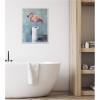 image:imageKate and Laurel Flamingo Standing with Toilet Paper Rolls Bathroom Art Framed Canvas Wall Art by The Creative Bunch Studio 18 x 24 Sylvie Beaded White Whimsical Animals Bathroom Humor Art for Wall