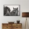 image:imageKate and Laurel Framed Canvas Wall Art Print Black Horses by Emiko and Mark Franzen F2 Images 41 x 28 Sylvie Beaded Black Frame Rustic Farmhouse Animal Art for Wall Decor